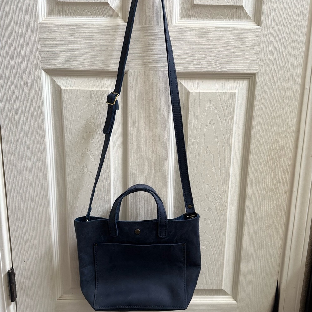 Portland Leather Dark Blue Crossbody Bag